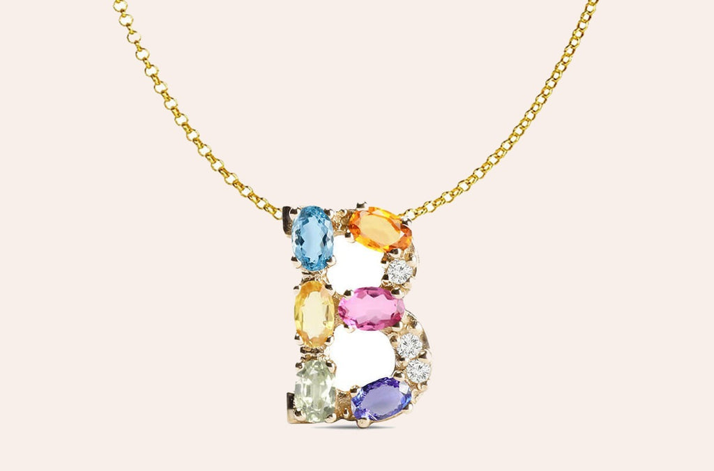Pendant Letter B Initial 18kt Gold