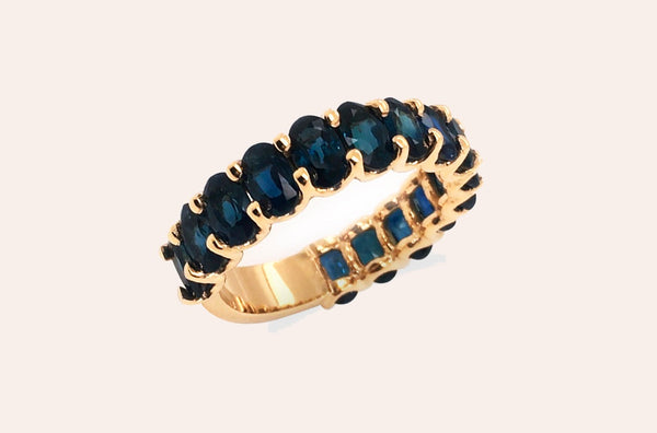 Ring Half Band Insignia Gemstones & Gold