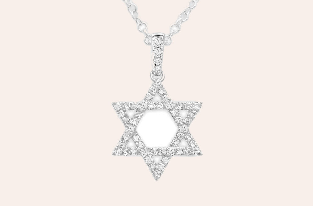 Pendant 18kt Gold Star of David & Diamonds