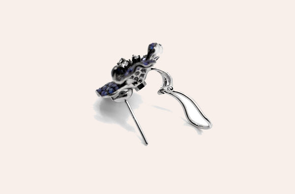 Earrings Flowers with Blue Sapphires Degrade & Diamonds