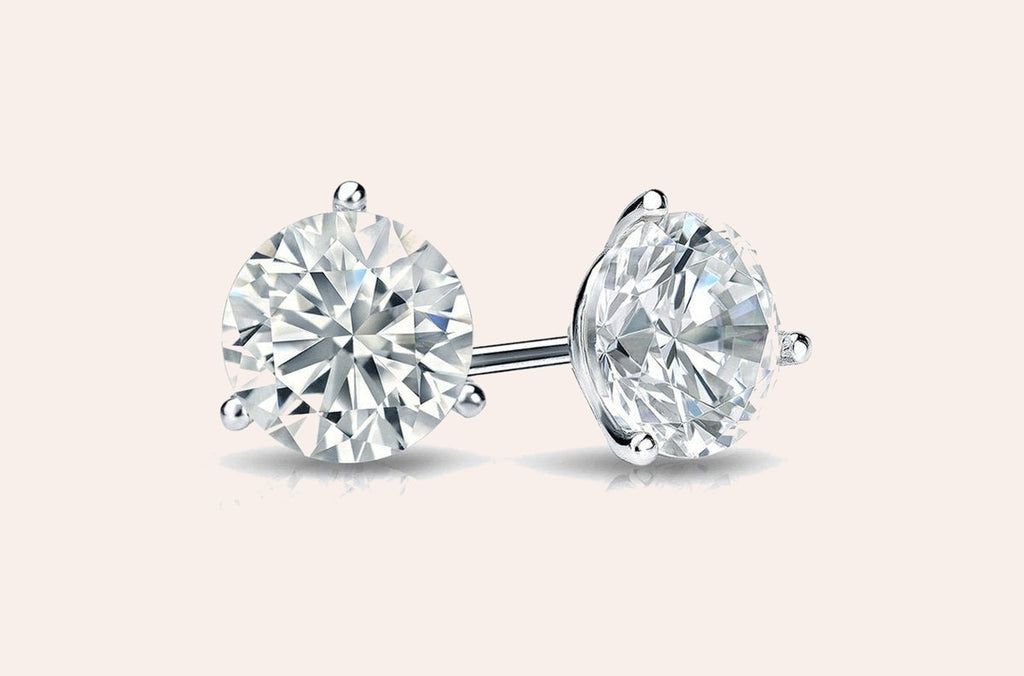Earrings 0.35 cts Natural Round Diamonds H SI1 14kt Gold Studs