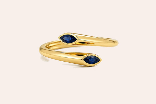 Ring 14kt Gold Spring Marquises Shape Gems