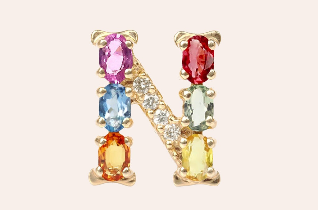 Cufflinks Letter N Initial 18kt Gold