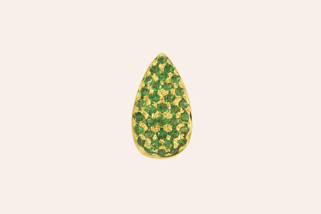 Pendant Rondelle  14kt Yellow Gold and Tsavorite