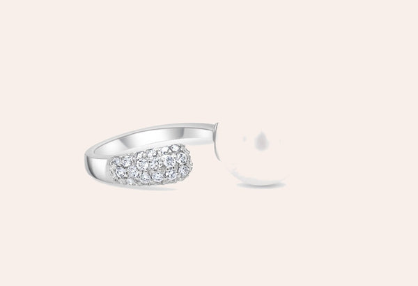 Ring 18kt White Gold South Sea Pearl and Diamonds