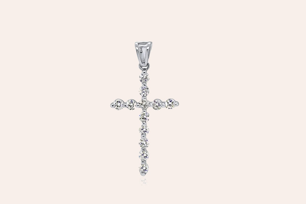 Pendant 18kt Gold & Round Diamonds Cross 0.36cts