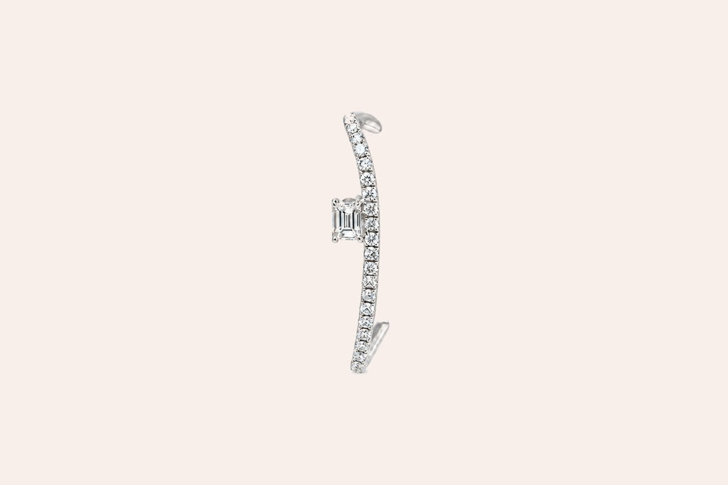 Earring 18kt White Gold Diamonds Ear Climber