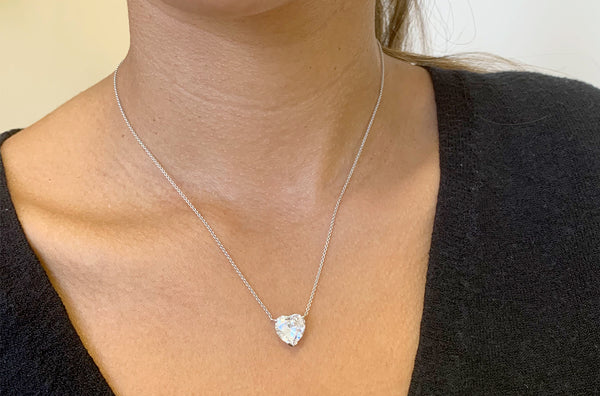 Necklace Platinum Heart Shape Diamond