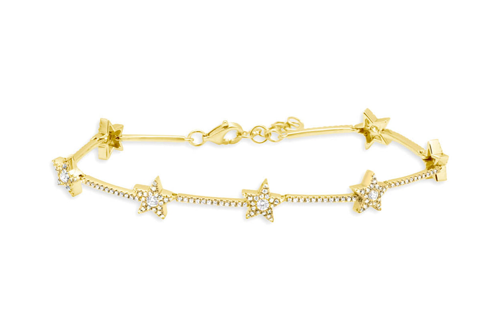 Bracelet 14kt Gold Stars & Diamonds
