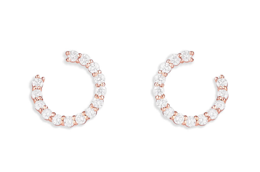 Earrings 18kt Open Circle & Diamonds