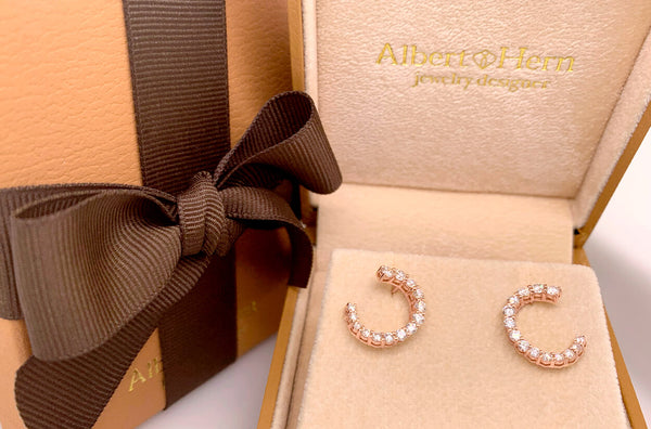 Earrings 18kt Open Circle & Diamonds