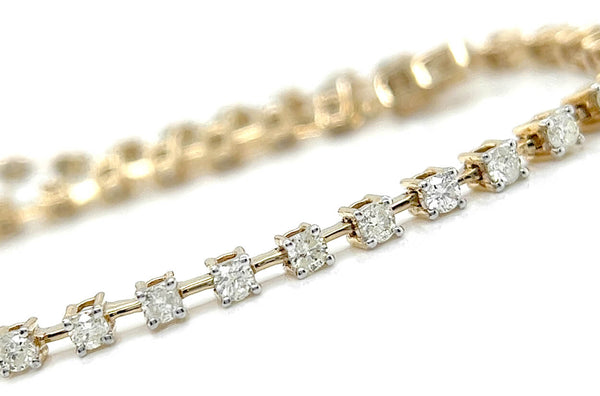 Bracelet 14kt Yellow Gold & Diamonds Bar Tennis