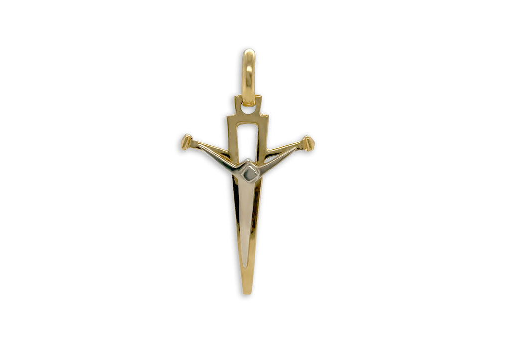 Pendant 18kt Gold Crucifix Criss-Cross 2 Sizes