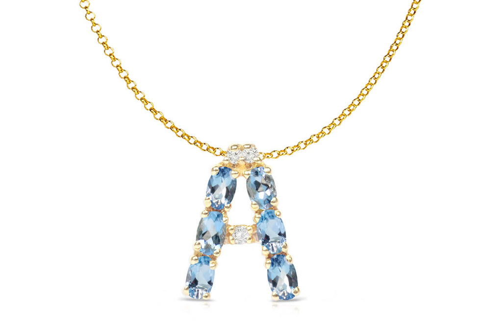 Pendant Letter A Initial 18kt Gold