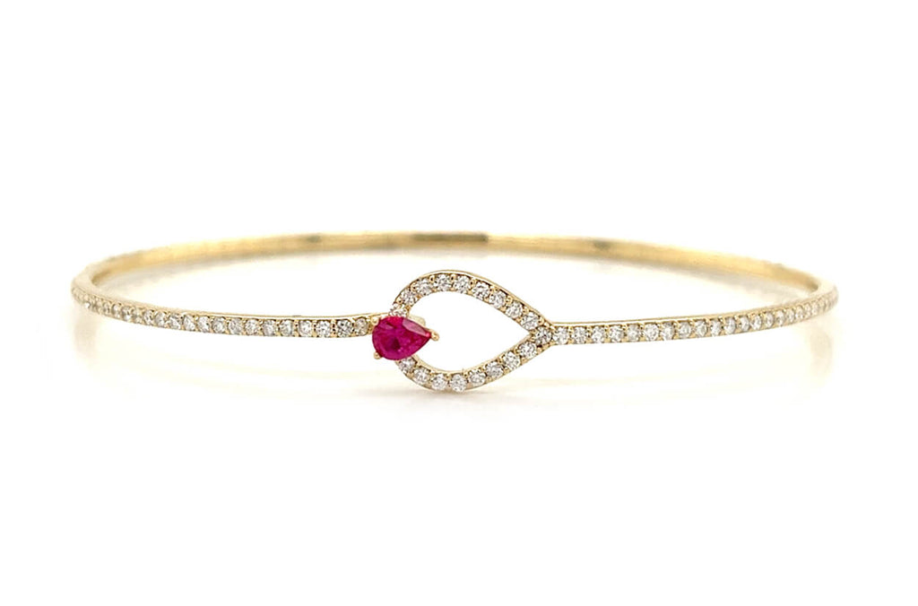 Bracelet 14kt Gold Pear Ruby & Diamonds - Albert Hern Fine Jewelry