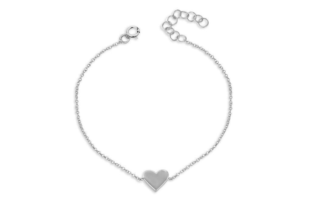 Bracelet 14kt Gold Solid Center Heart - Albert Hern Fine Jewelry