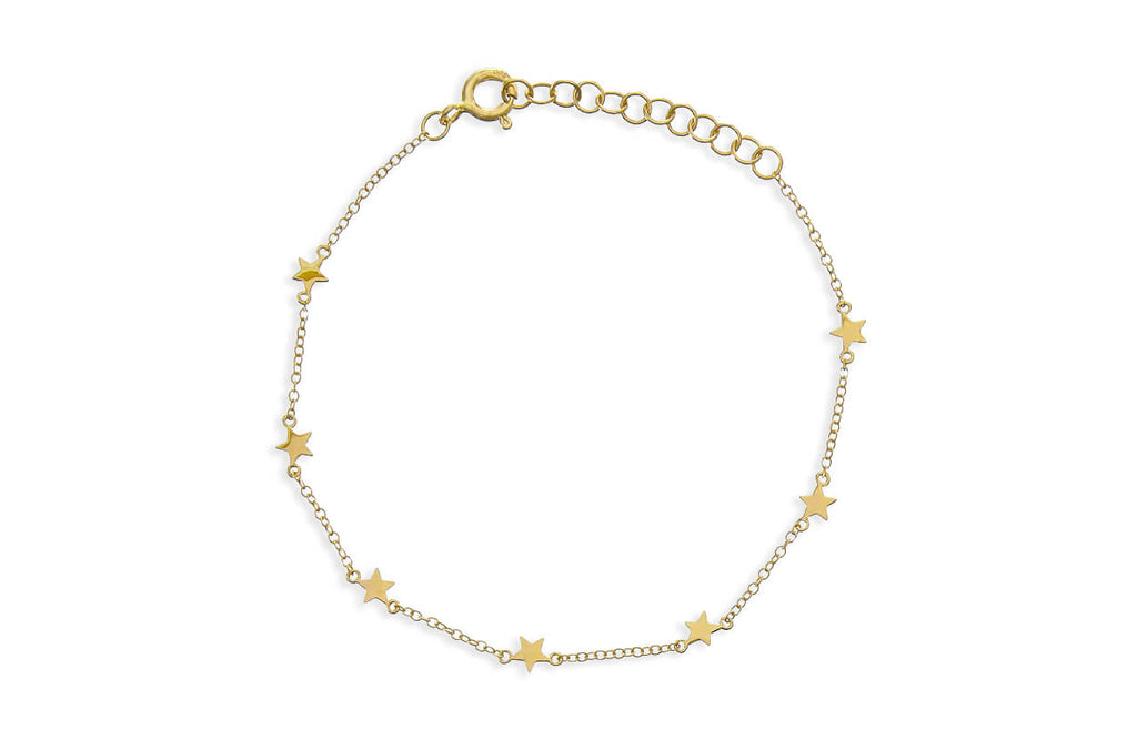 Bracelet 14kt Gold & Solid Plain Stars - Albert Hern Fine Jewelry