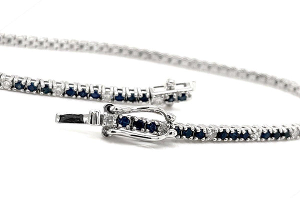 Bracelet 14kt Gold Tennis Sapphires & Diamonds - Albert Hern Fine Jewelry