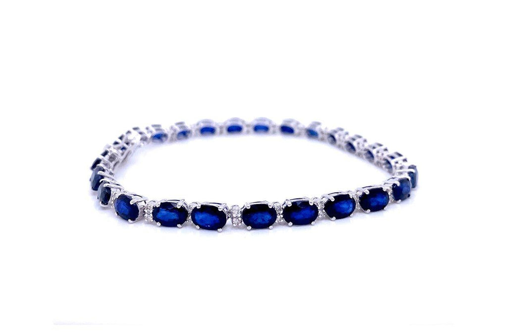 Bracelet 14kt White Gold Sapphire & Diamonds - Albert Hern Fine Jewelry