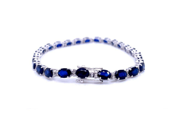Bracelet 14kt White Gold Sapphire & Diamonds - Albert Hern Fine Jewelry