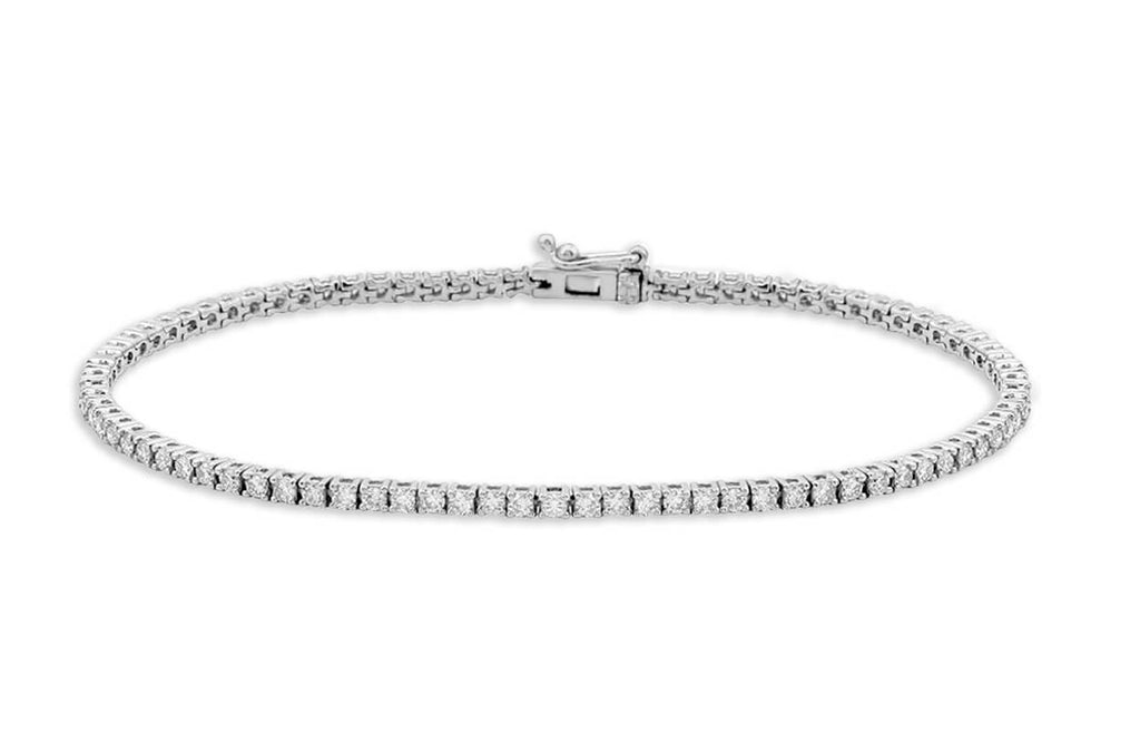 Bracelet 14kt White Gold Tennis with 99 Diamonds - Albert Hern Fine Jewelry