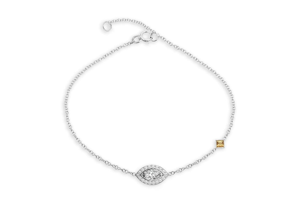 Bracelet 18kt Gold Center Marquise Diamond Pave - Albert Hern Fine Jewelry