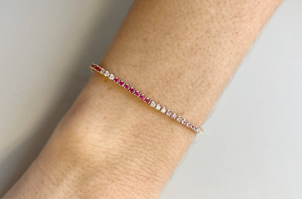 Bracelet 18kt Gold Sapphires & Diamonds Tennis - Albert Hern Fine Jewelry