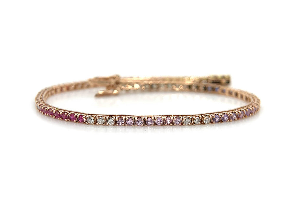 Bracelet 18kt Gold Sapphires & Diamonds Tennis - Albert Hern Fine Jewelry