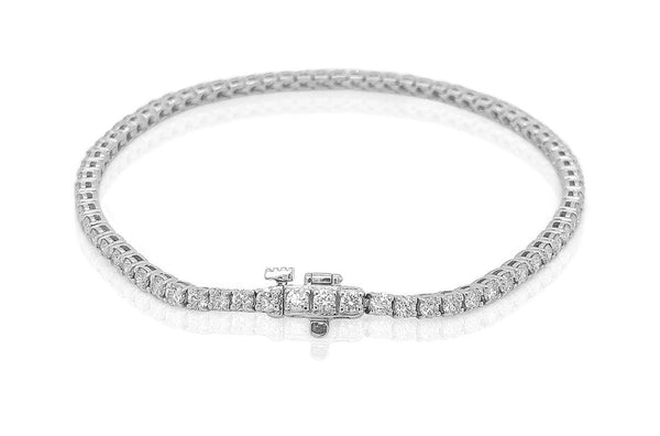 Bracelet 18kt White Gold Tennis with 69 Diamonds - Albert Hern Fine Jewelry