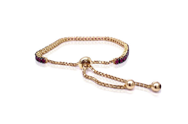 Bracelet 18kt Yellow Gold & Ruby Adjustable - Albert Hern Fine Jewelry