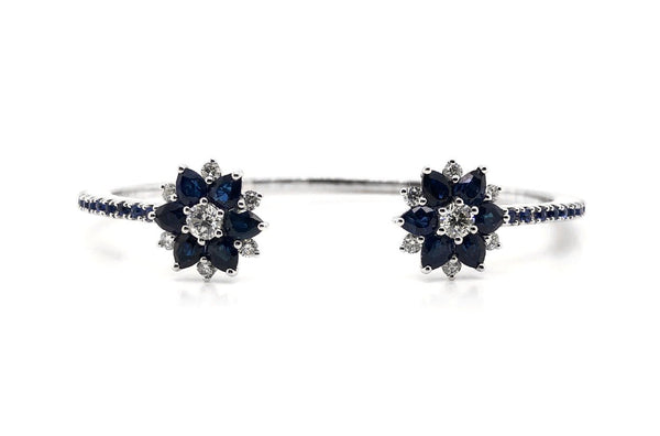 Bracelet Flowers Blue Sapphires & Diamonds - Albert Hern Fine Jewelry