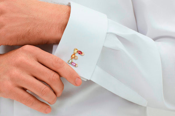Cufflinks Letter E Initial 18kt Gold - Albert Hern Fine Jewelry