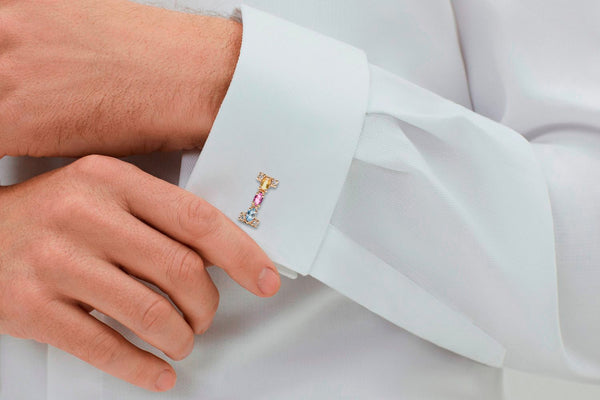 Cufflinks Letter I Initial 18kt Gold - Albert Hern Fine Jewelry