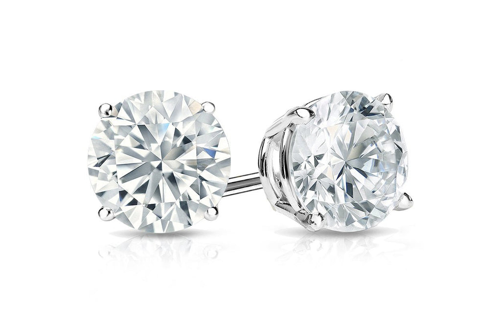 Earrings 1.41cts Natural Round Diamonds I I1 18kt Gold Studs - Albert Hern Fine Jewelry
