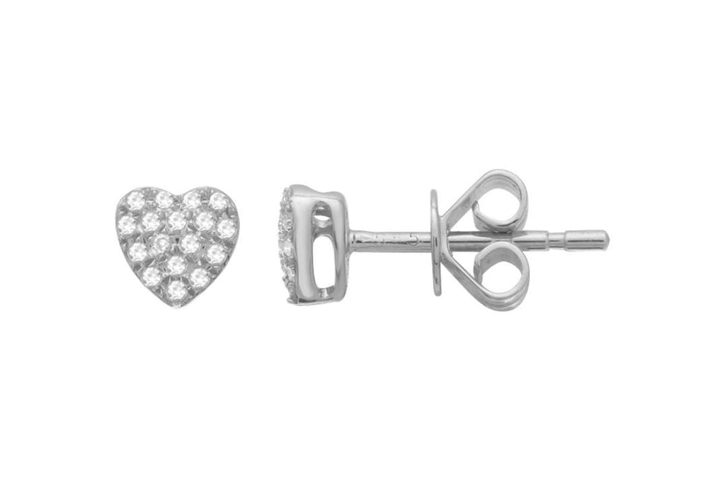Earrings 14kt Gold Heart Stud & Diamonds - Albert Hern Fine Jewelry