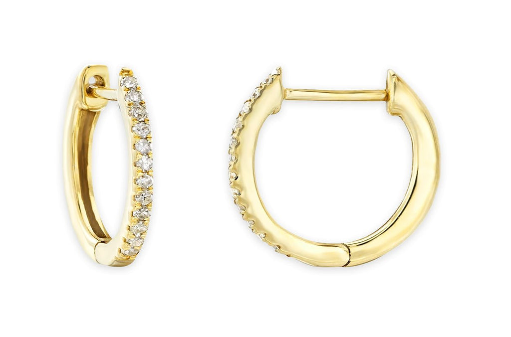 Earrings 14kt Gold Huggies & Diamonds - Albert Hern Fine Jewelry