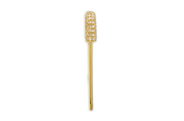 Earrings 14kt Gold Safety Pin & Diamonds - Albert Hern Fine Jewelry