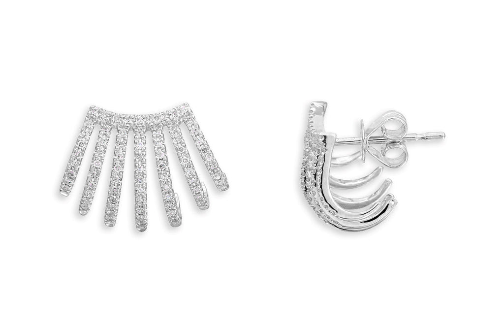 Earrings 14kt Gold Seven Claw & Diamonds - Albert Hern Fine Jewelry