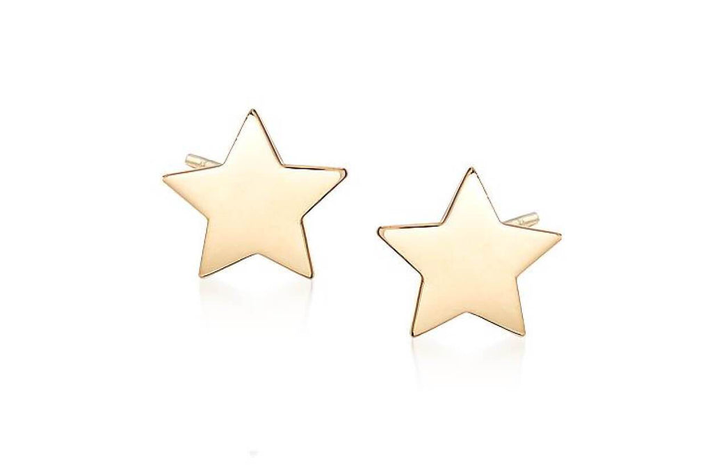 Earrings 14kt Gold Solid Stars Stud - Albert Hern Fine Jewelry