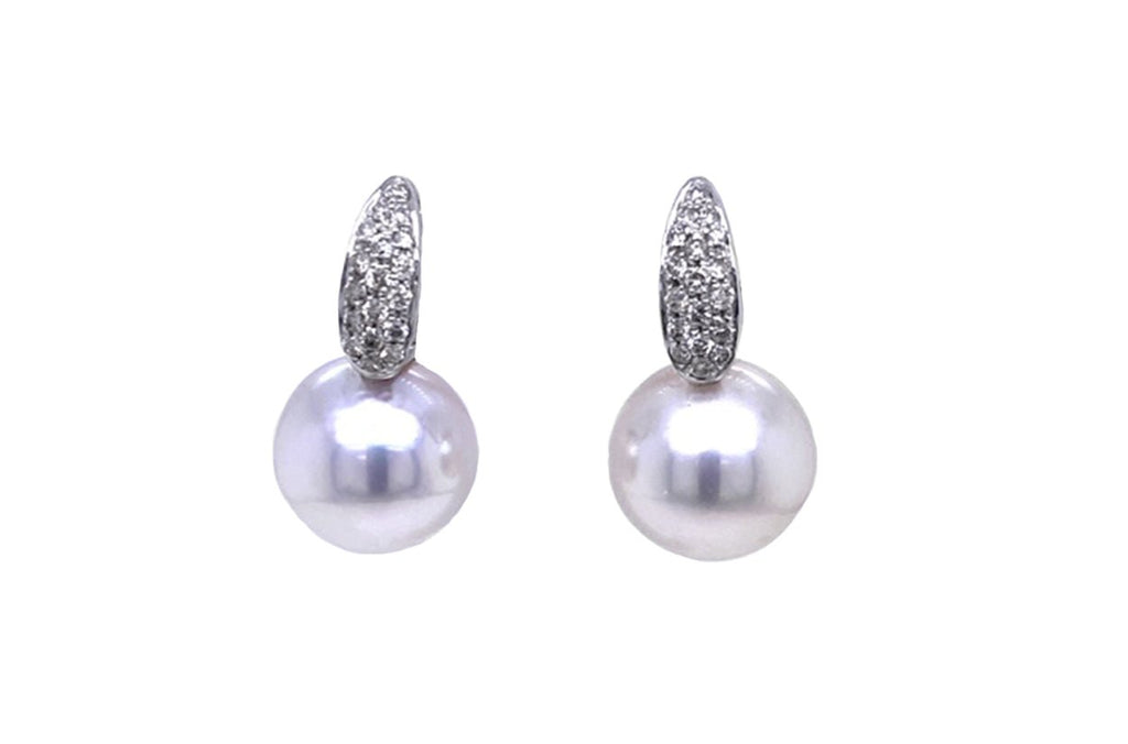 Earrings 14kt Gold South Sea Pearls & Diamonds - Albert Hern Fine Jewelry