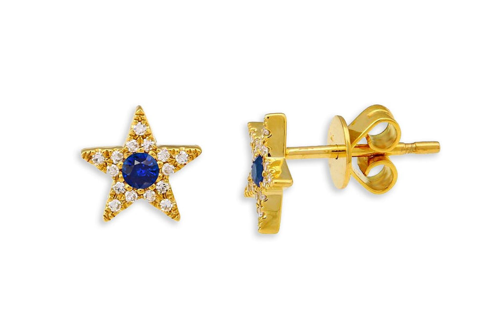 Earrings 14kt Gold Stars Gemstones & Diamonds - Albert Hern Fine Jewelry