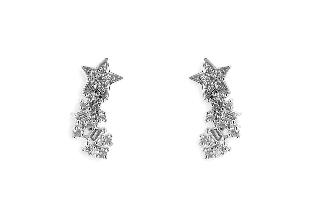 Earrings 14kt Shooting Stars & Diamonds - Albert Hern Fine Jewelry