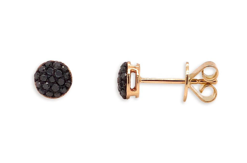 Earrings 18kt Gold Black Diamonds Studs - Albert Hern Fine Jewelry
