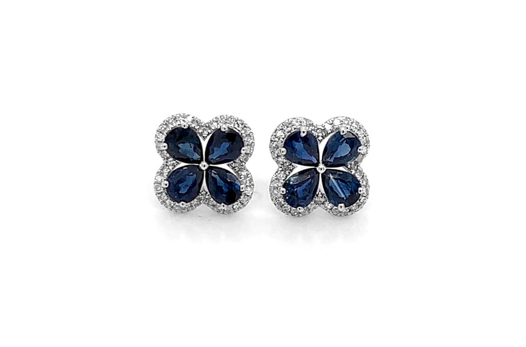 Earrings Flowers 4 petals in 18kt Gold | Albert Hern Fine Jewelry
