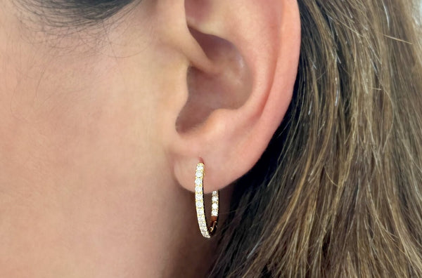 Earrings 18kt Gold Hoops & Inside Out Diamonds - Albert Hern Fine Jewelry
