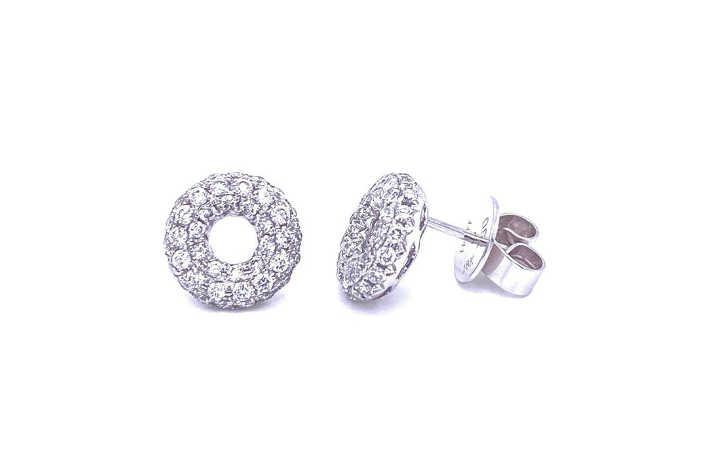 Earrings 18kt Gold Lifesavers & Diamonds - Albert Hern Fine Jewelry