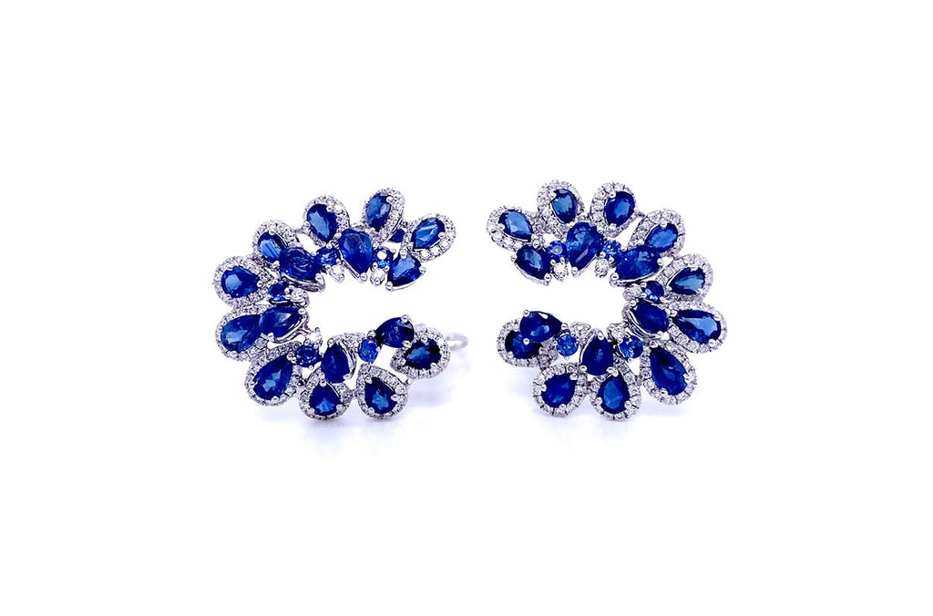 Earrings 18kt Gold Look-At-Me Sapphire & Diamonds - Albert Hern Fine Jewelry