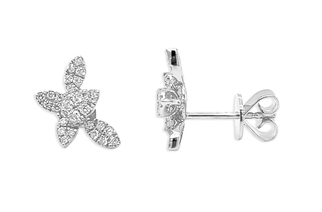 Earrings 18kt Gold Petals & Diamonds Stud - Albert Hern Fine Jewelry