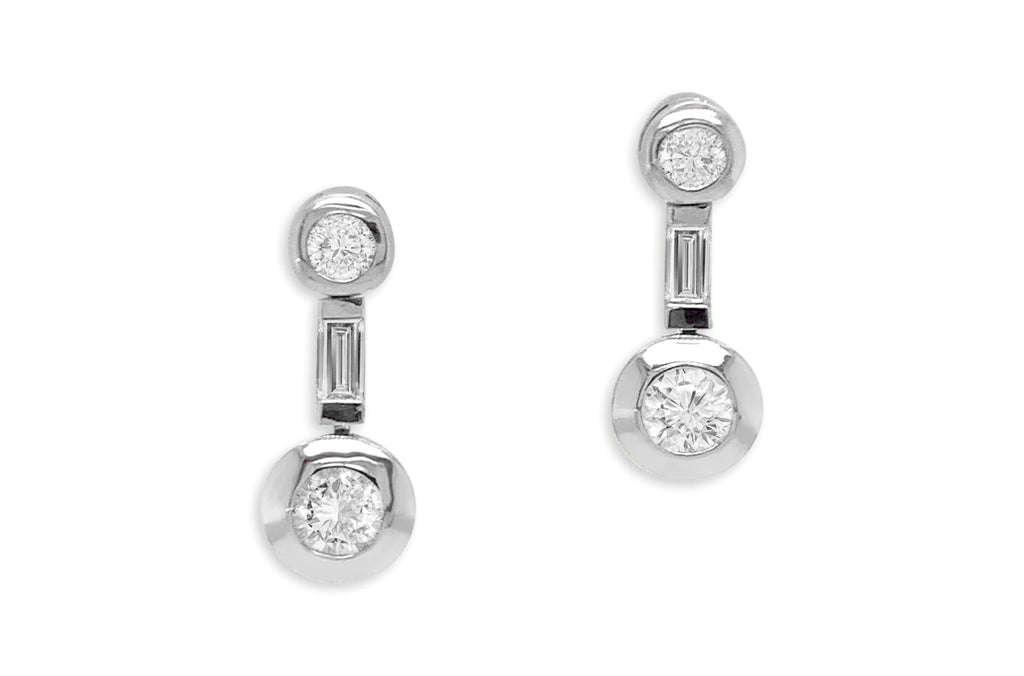 Earrings 18kt Gold Small Drop with Diamonds - Albert Hern Fine Jewelry