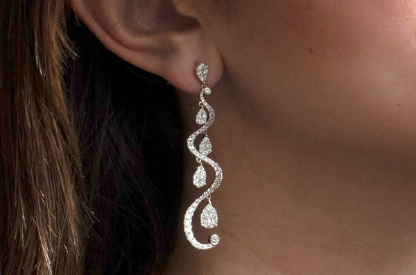 Earrings 18kt Gold Statement Chandelier with Diamonds - Albert Hern Fine Jewelry